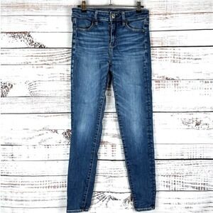 American Eagle Women's 4 Hi-Rise Jeggings NE(X)T Level Stretch Denim Blue‎ Jeans